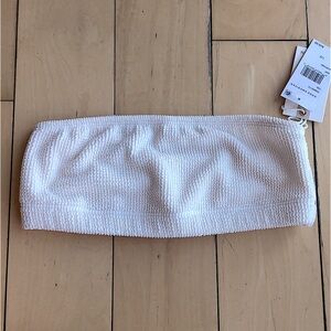 NWT Good American Always Fit Better Bandeau Bikini Top In Ivory Size 1/2 Or S/M